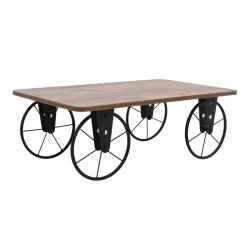 Jemmy Megapap Mdf/metallic coffee table in acacia color 90x55x33cm. Jemmy Megapap Mdf/metallic coffee table in acacia color 90x55x33cm.