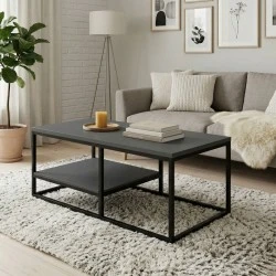 Kane Megapap metal - melamine coffe table in anthracite color 106x50x42cm. Kane Megapap metal - melamine coffe table in anthracite color 106x50x42cm.