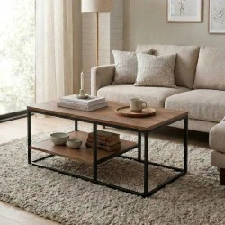 Kane Megapap metal - melamine coffe table in pine oak color 106x50x42cm. Kane Megapap metal - melamine coffe table in pine oak color 106x50x42cm.