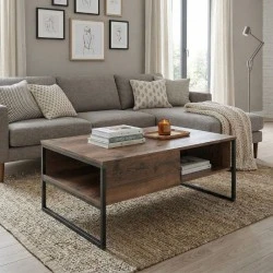 Lawrence Megapap melamine coffe table in smoked walnut color 106x50x42cm. Lawrence Megapap melamine coffe table in smoked walnut color 106x50x42cm.
