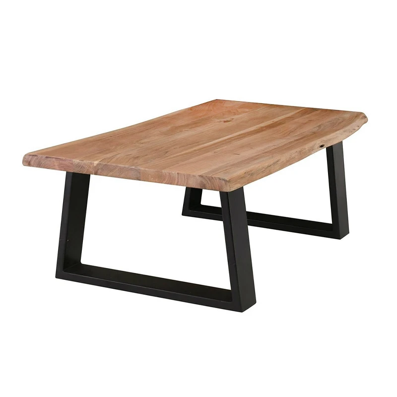LIZARD Coffee Table 115x65 Acacia Natural Finish (Black Paint)