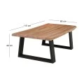LIZARD Coffee Table 115x65 Acacia Natural Finish (Black Paint)
