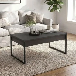 Orontes Megapap melamine coffee table in anthracite color 90x56.6x40cm. Orontes Megapap melamine coffee table in anthracite color 90x56.6x40cm.