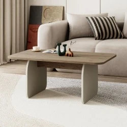 Τραπεζάκι σαλονιού Pietra Megapap χρώμα sepet oak - sandstone 100x60x41,8εκ.