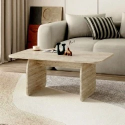 Pietra Megapap melamine coffee table in travertine color 100x60x41.8cm. Pietra Megapap melamine coffee table in travertine color 100x60x41.8cm.