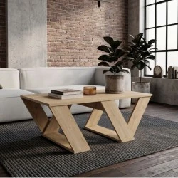 Pipra Megapap melamine coffee table in sapphire oak color 110x60x40cm. Pipra Megapap melamine coffee table in sapphire oak color 110x60x40cm.