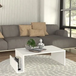 Regnar Megapap melamine coffee table in white color 100.6x55x31.8cm. Regnar Megapap melamine coffee table in white color 100.6x55x31.8cm.