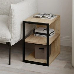Τραπεζάκι βοηθητικό - Κομοδίνο Echo Megapap χρώμα sapphire oak 30x42x45εκ.
