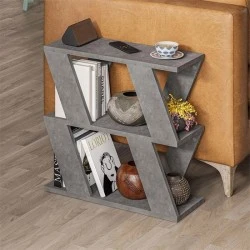 Lazena Megapap melamine side table in grey retro color 60x22x57cm. Lazena Megapap melamine side table in grey retro color 60x22x57cm.