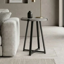 Pedro Megapap metallic - melamine side table in anthracite color 44x44x58cm. Pedro Megapap metallic - melamine side table in anthracite color 44x44x58cm.