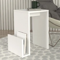 Τραπεζάκι βοηθητικό Regnar Megapap χρώμα λευκό  43,1x33,5x52εκ.