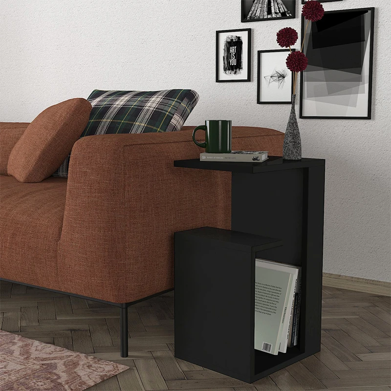 Rosana Megapap melamine side table in black color 35x29,5x60cm.