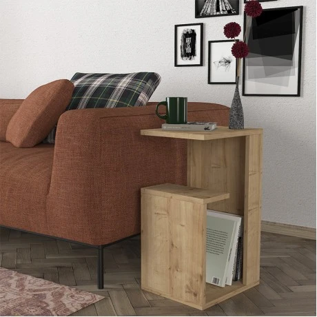 Τραπεζάκι βοηθητικό Rosana Megapap χρώμα sapphire oak 35x29,5x60εκ.