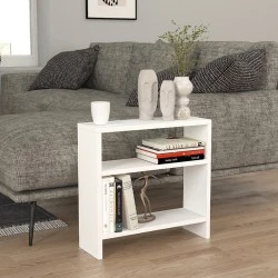 Silvanus Megapap melamine side table in white color 51x17,5x49cm. Silvanus Megapap melamine side table in white color 51x17,5x49cm.