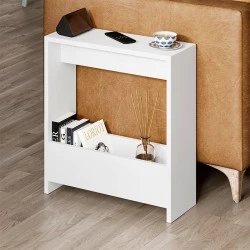 Simpi Megapap melamine side table in white color 55x20x60cm. Simpi Megapap melamine side table in white color 55x20x60cm.