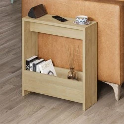 Simpi Megapap melamine side table in sapphire oak color 55x20x60cm. Simpi Megapap melamine side table in sapphire oak color 55x20x60cm.