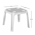 FREDDO Plastic Side Table White w/Cup holder+Umbrella hole