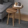 Roma Megapap side table set of 2 in walnut color Ø34x46cm.
