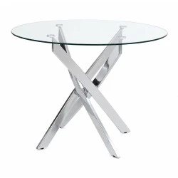 Aldo Megapap tempered glass - metal legs Ø100x75.5cm. Aldo Megapap tempered glass - metal legs Ø100x75.5cm.