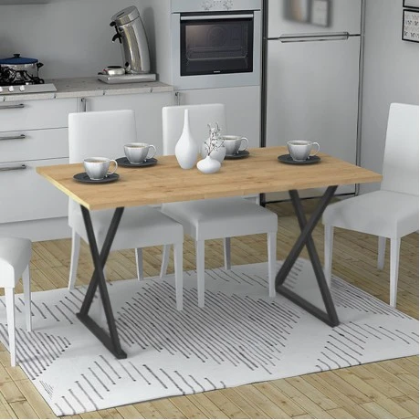 Bette Megapap metallic - melamine table in sonoma - anthracite color 140x80x76cm.