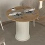 Τραπέζι Bohema Megapap χρώμα ivory - sepet oak Ø90x77,7εκ.