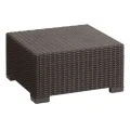 Τραπέζι California με επένδυση wicker σε χρώμα καφέ 68x68x35εκ