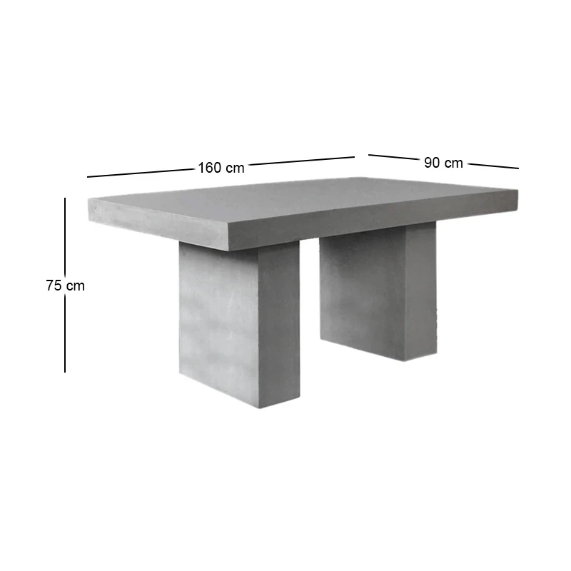 Concrete Τραπέζι 160X90Cm Cement Grey