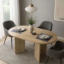Cortado Megapap melamine dining table in sapphire oak color 138x80x75cm. Cortado Megapap melamine dining table in sapphire oak color 138x80x75cm.