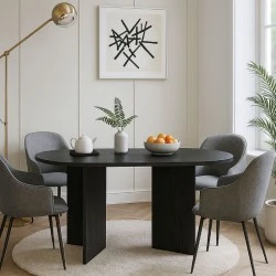 Cortado Megapap melamine dining table in sencron black color 138x80x75cm. Cortado Megapap melamine dining table in sencron black color 138x80x75cm.