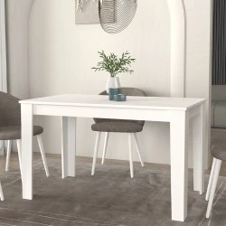 Τραπέζι Darlen Megapap χρώμα λευκό 125x72x74εκ.