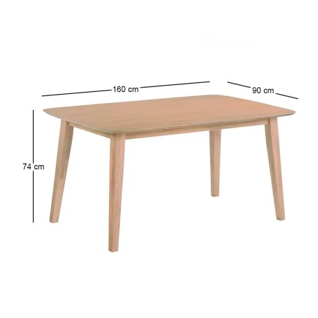 DOM Table 160x90 Smoke Beech