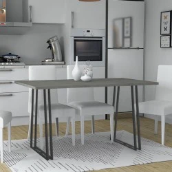Gable Megapap metallic - melamine table in anthracite color 140x80x76cm. Gable Megapap metallic - melamine table in anthracite color 140x80x76cm.