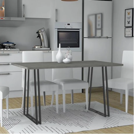 Τραπέζι Gable Megapap χρώμα γκρι σκυροδέματος 140x80x76εκ.