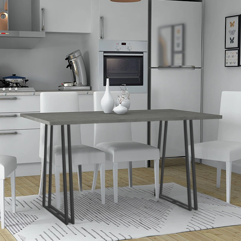 Τραπέζι Gable Megapap χρώμα γκρι σκυροδέματος 140x80x76εκ.