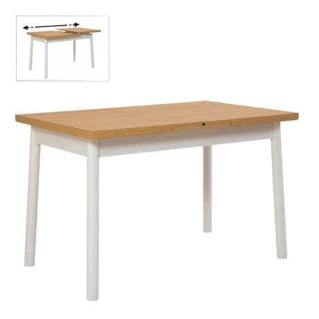 Jemmy Megapap melamine extendable table in natural - white color 120/153x75x77cm.