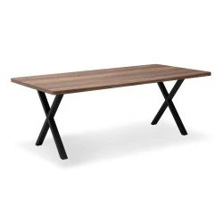 Jeremy Megapap Mdf/metallic table in walnut color 200x100x75cm. Jeremy Megapap Mdf/metallic table in walnut color 200x100x75cm.