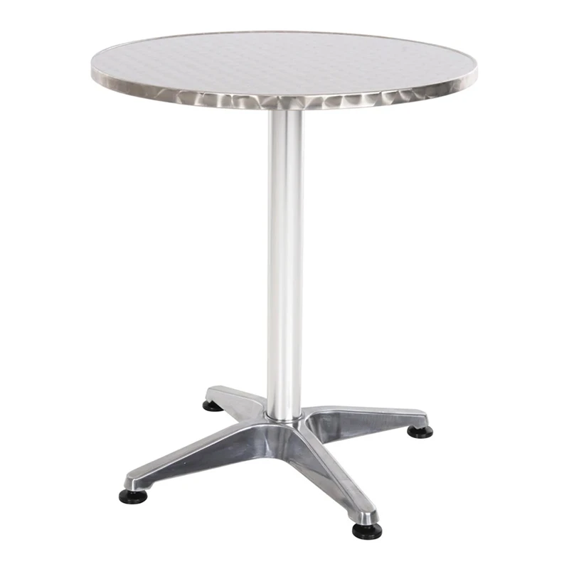Aluminum garden table, silver color, Ø60x70cm.