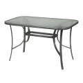Metallic garden table with safety glass in anthracite color 120x70x72cm.