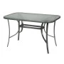 Metallic garden table with safety glass in anthracite color 120x70x72cm.