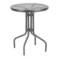 Metal garden table in anthracite with safety glass Ø70x72cm