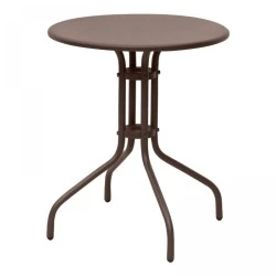 Palermo Megapap metal table in dark brown color Ø60x70cm. Palermo Megapap metal table in dark brown color Ø60x70cm.