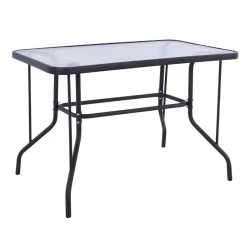 Toledo Megapap metal - tempered glass table in anthracite color 110x60x70cm. Toledo Megapap metal - tempered glass table in anthracite color 110x60x70cm.