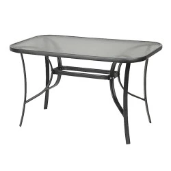 Toledo Megapap metal - tempered glass table in anthracite color 120x70x70cm.