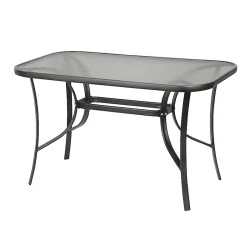 Toledo Megapap metal - tempered glass table in anthracite color 140x80x70cm. Toledo Megapap metal - tempered glass table in anthracite color 140x80x70cm.