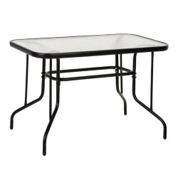 Toledo Megapap metal - tempered glass table in black color 110x60x70cm. Toledo Megapap metal - tempered glass table in black color 110x60x70cm.