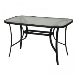 Toledo Megapap metal - tempered glass table in black color 120x70x70cm. Toledo Megapap metal - tempered glass table in black color 120x70x70cm.