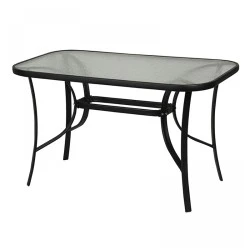 Toledo Megapap metal - tempered glass table in black color 140x80x70cm. Toledo Megapap metal - tempered glass table in black color 140x80x70cm.