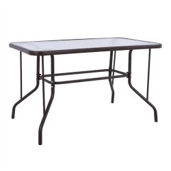 Toledo Megapap metal - tempered glass table in dark brown color 110x60x70cm. Toledo Megapap metal - tempered glass table in dark brown color 110x60x70cm.