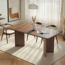 Linza Megapap melamine dining table in walnut color 180x90x75cm. Linza Megapap melamine dining table in walnut color 180x90x75cm.