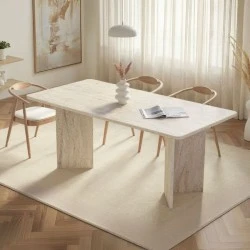 Linza Megapap melamine dining table in travertine color 180x90x75cm. Linza Megapap melamine dining table in travertine color 180x90x75cm.